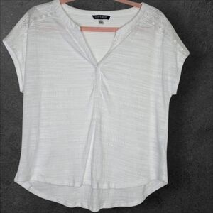 Cable and Gauge Blouse with Geometric Patterned Textured Sleeves